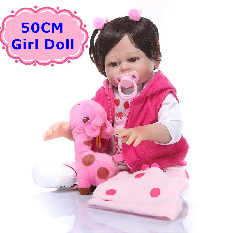 

NPK 50cm Silicone Reborn Baby Doll Kids Playmate Gift For Girls 20 Inch Baby Alive Bathe Toys For Bouquets Doll Bebe Reborn