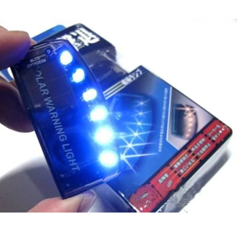 

New 1 Pcs Car Solar Charger 6 LED Auto Car Sensor Security Warning Light Car Burglar Alarm Lamp Feee shipping