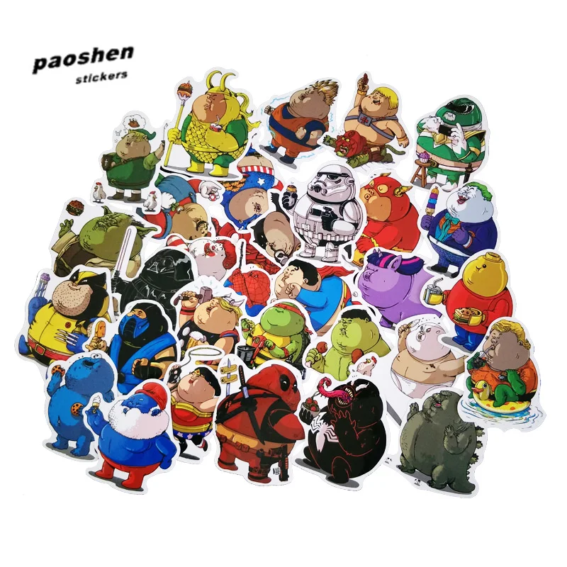 

32pcs Exaggerated Character Sticker Q Version of Film and TV Characters Decorative Sticker Wallpaper Table Stickers