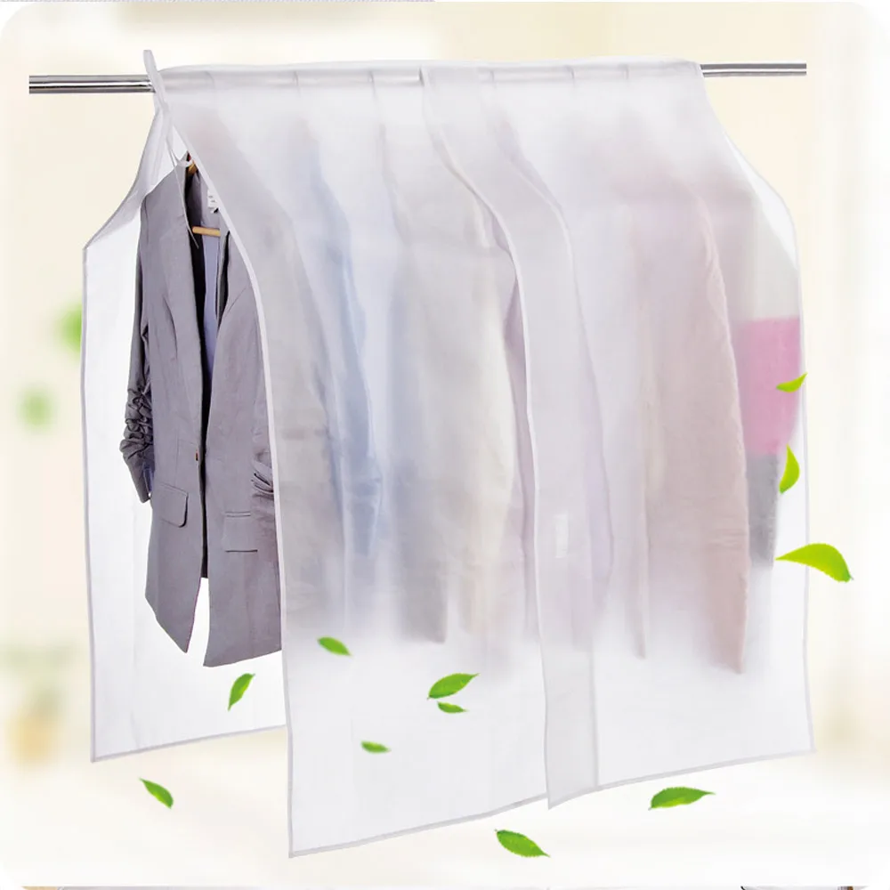 

1pc Thick Transparent Clothes Dust Cover Clothing Suit Garment Hanging Pocket Can Wash Bolsa de almacenamiento