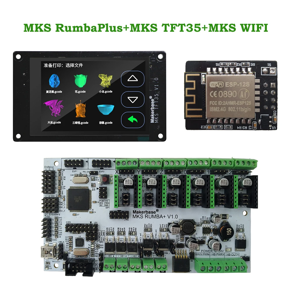 

NEW 3d printer display MKS TFT35 touch screen + MKS RumbaPlus + MKS WIFI monitor FDM printer DIY kit