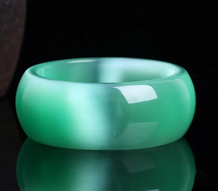 

Genuine Bright Light Green Natural Cat Eye Stone Bangle Bracelet Fine Opal Bangle Jewelry Lucky Gift For Woman Can Drop Shipping