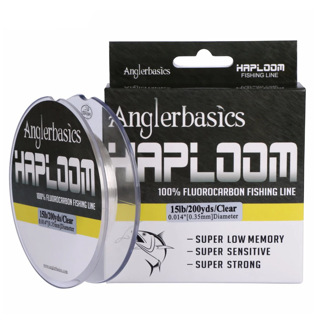 

Anglerbasics 100% Transparent Fluorocarbon Fishing Line 200yds/182M Monofilament Leader Line 4LB 6LB 8LB 10LB 12LB 15LB