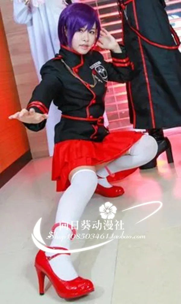 Cafiona D GRAY MAN Lenalee Lee Cosplay Costume Red Mini Pleated Skirt Any Size 