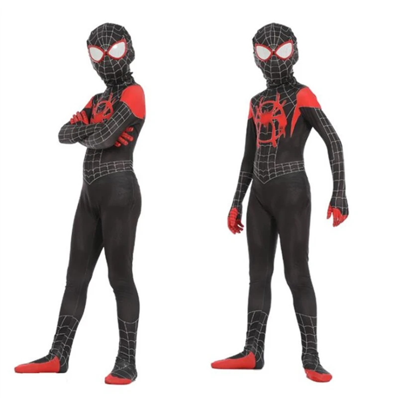 

Spider-Man: Into the Spider-Verse Miles Morales Kids Cosplay Costume Zentai Superhero Bodysuit Jumpsuit Suit