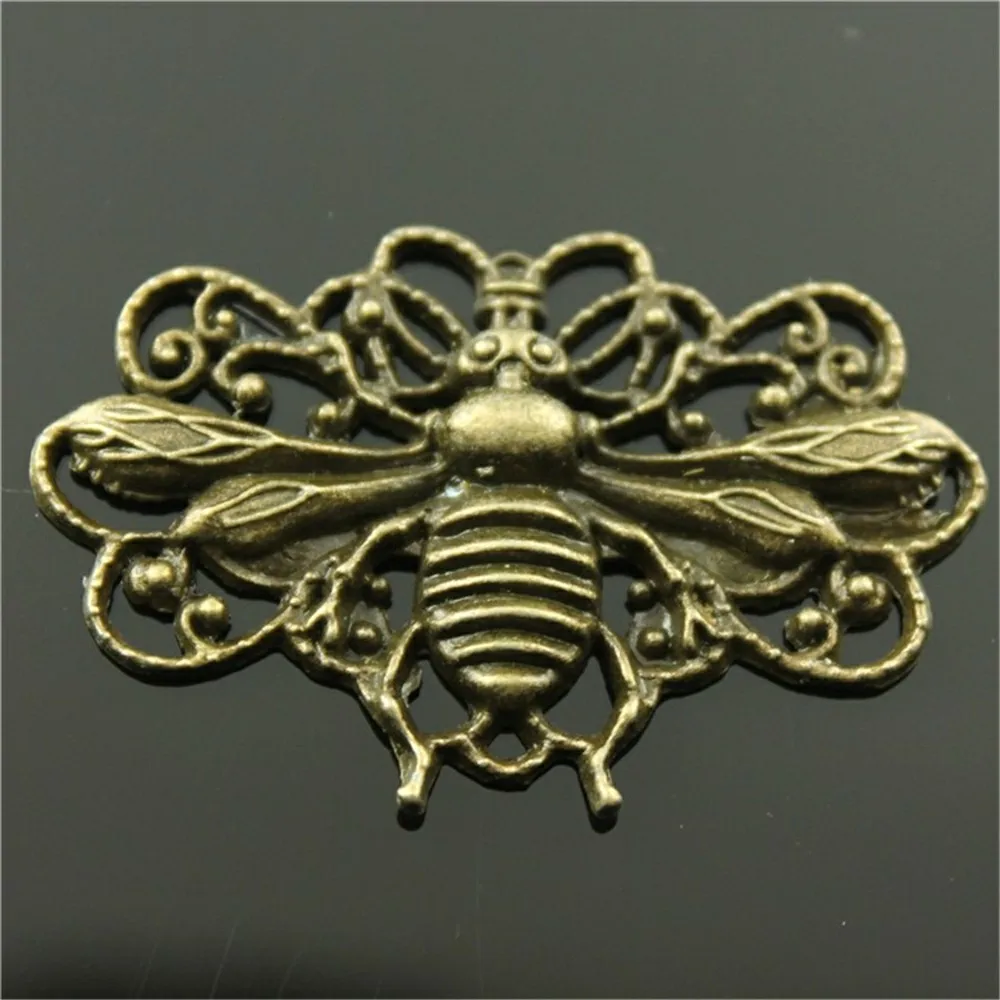 

3pcs Charm Bee Vintage Big Bee Charms Pendant For Jewelry Making Antique Bronze Color Honey Bee Charms 29x45mm