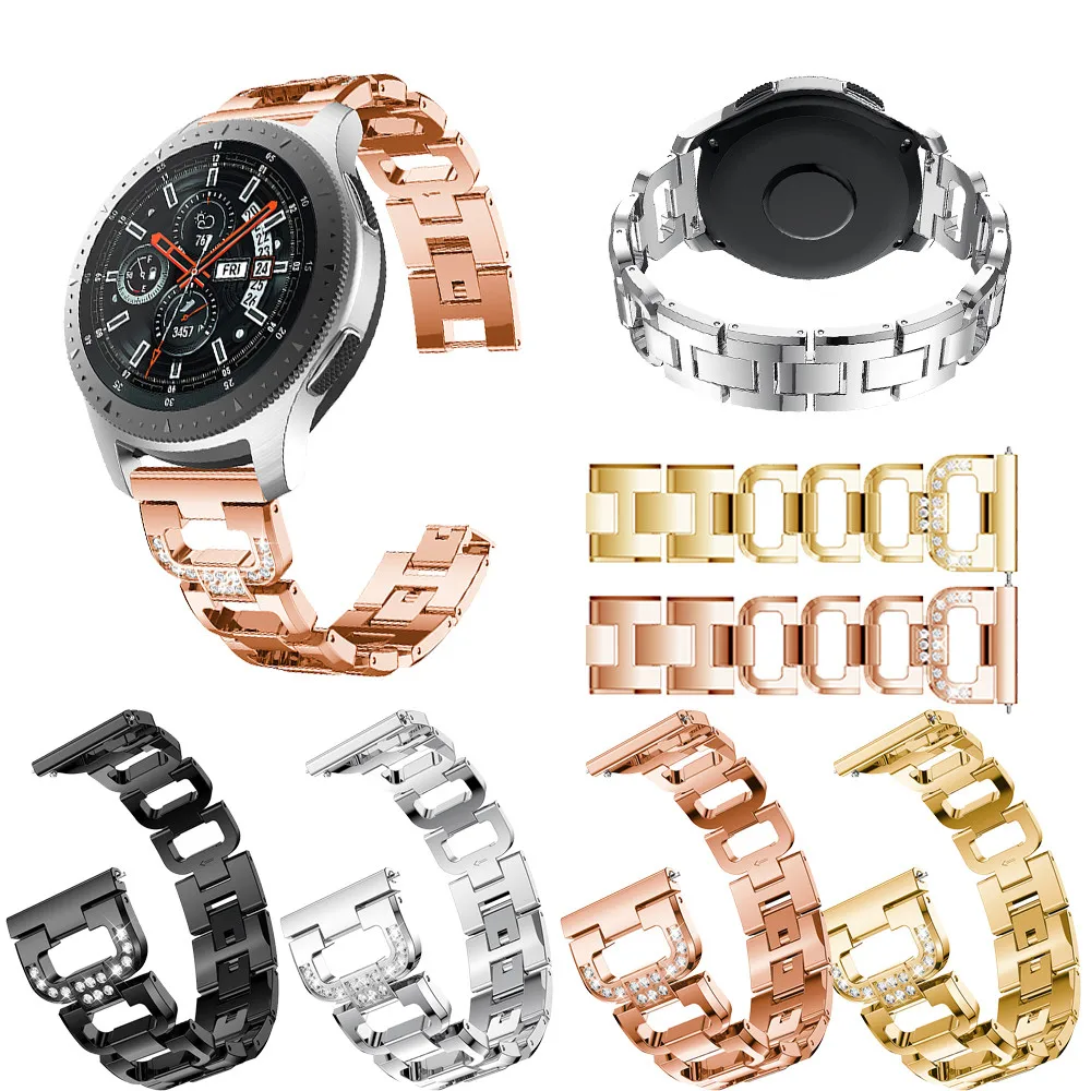 

Replacement Metal Crystal Watch Strap Wrist Band For Samsung Galaxy Watch (46mm) Wristband bracelet Wrist Strap Smartwatch