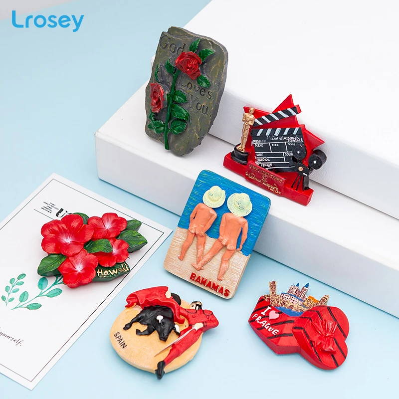 

Hawaiian red flower fridge magnet souvenir Oscar Movie magnets for refrigerators for home decor Child Spain refrigerator magnets