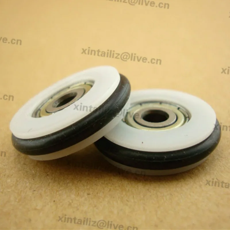 

Free Shipping 10PCS o Ring Rubber Coated Roller Wheel Rubber Bearing Wheel pulley blackboard roller