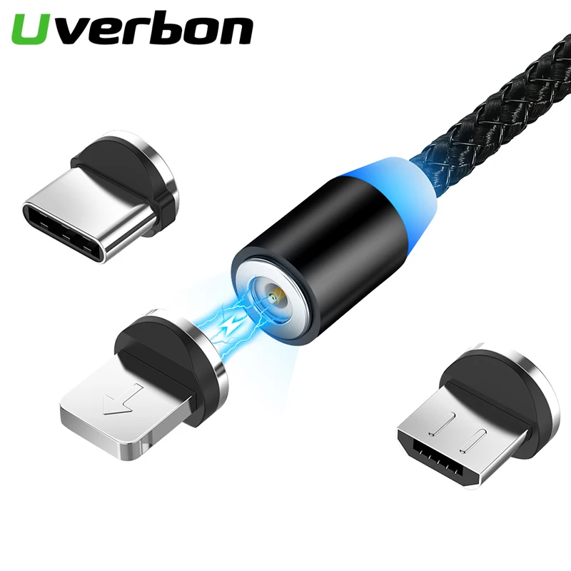 

Magnetic USB C Micro USB Cable for Huawei P20 LED Type C Magnet Charger Micro USB Data Cable Nylon Wire Cord for Xiaomi Samsung