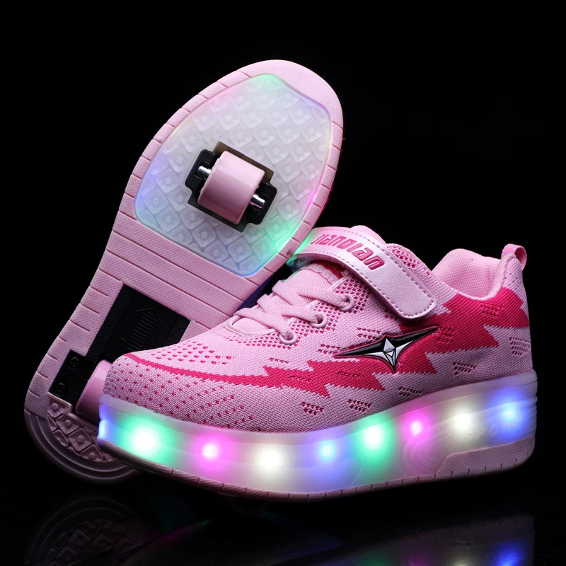 

Children LED light sneakers two wheel boys Girls roller skate Glowing shoes kids girl Sport wheel shoes USB Charging