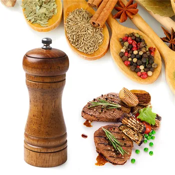 

Oak Wood Manual Salt and Pepper Grinder Condiment Seasoning Grinder Mill for Spices Herb Powder Milling Machine Kitchen Tools