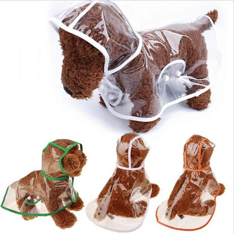 

Transparent Pet clothes clear Raincoat for Dog Waterproof Dog Rain jacket coat poncho with hood for small Teddy Dog