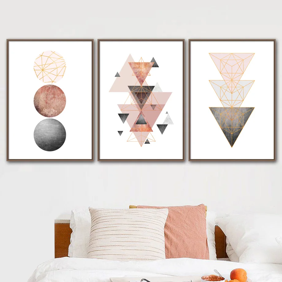 

Geometric Round Arrow Wall Art Canvas Painting Posters And Prints Abstract Paintings For Living Room Wall Pictures Nordic Decor