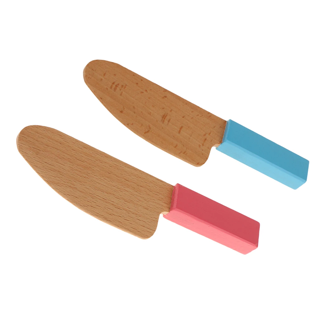 2 Pcs Wooden Mini Knife Model Cutter Kids/Baby Kitchen Pretend Play Toy Gift Children Cosplay Education Toy