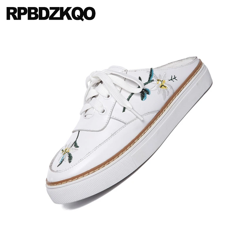 floral embroidered trainers