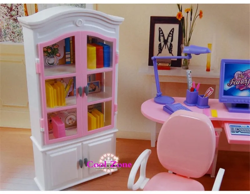 Миниатюрная мебель для офиса, игровой набор для Барби, кукольный дом, лучший подарок, игрушки для девочек