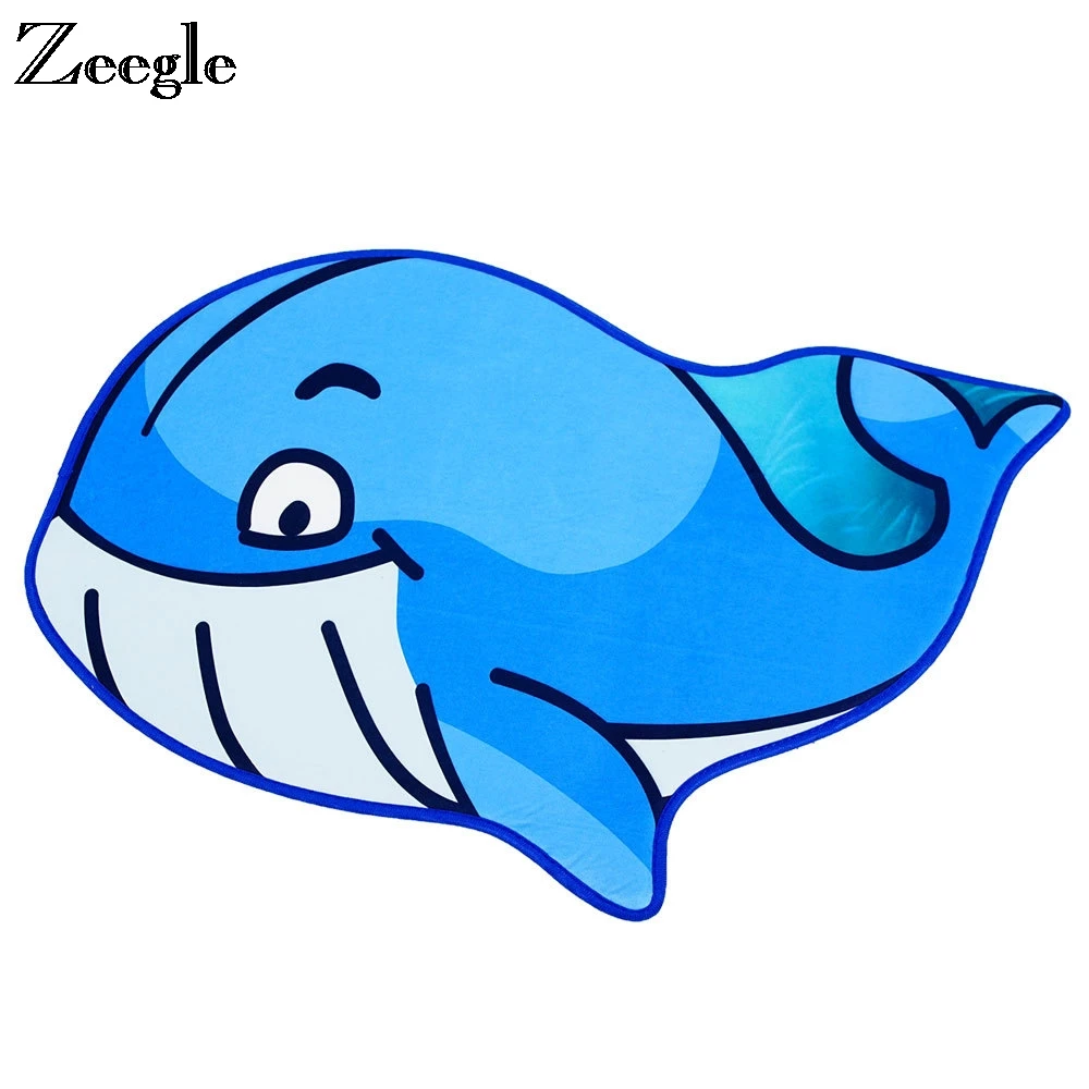 Zeegle мультяшный напольный коврик в форме рыбы 50*80 см нескользящий ковер для детей