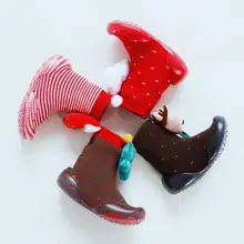 Зимняя детская обувь для малышей Нескользящая Новогодняя Рождественская обувь носки-тапочки носки для ног 5 размеров tz04