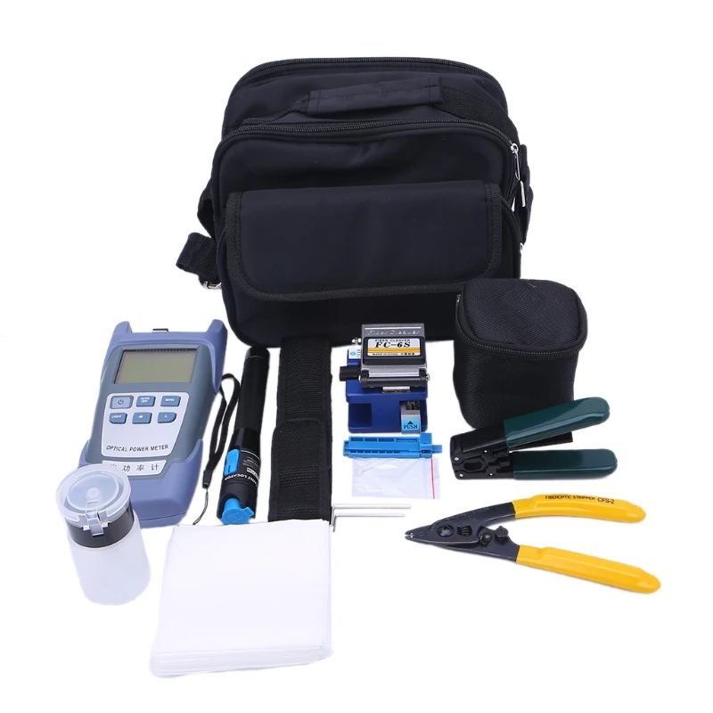 

Fiber Optic Tool Bag Kit Optical Power Meter Visual Fault Locator Cable Stripper
