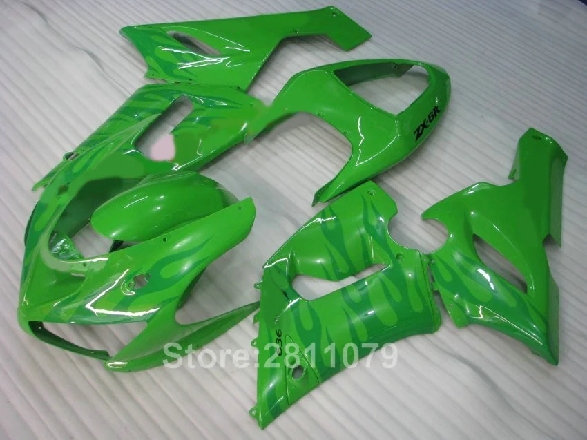 Хит продаж набор обтекателей мотоцикла для Kawasaki Ninja ZX6R 05 06 green Обтекатели кузова
