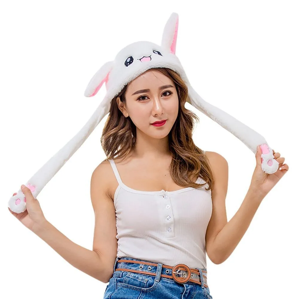 

Cute Rabbit Ear Hat Men Women Can Move Airbag Magnet Cap Plush Gift Dance Toy hip hop