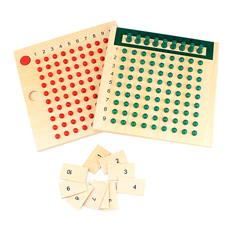 Montessori Educational Wooden Toy Multiplication and Division Beads Board for Early Childhood Preschool Training Family Version 2