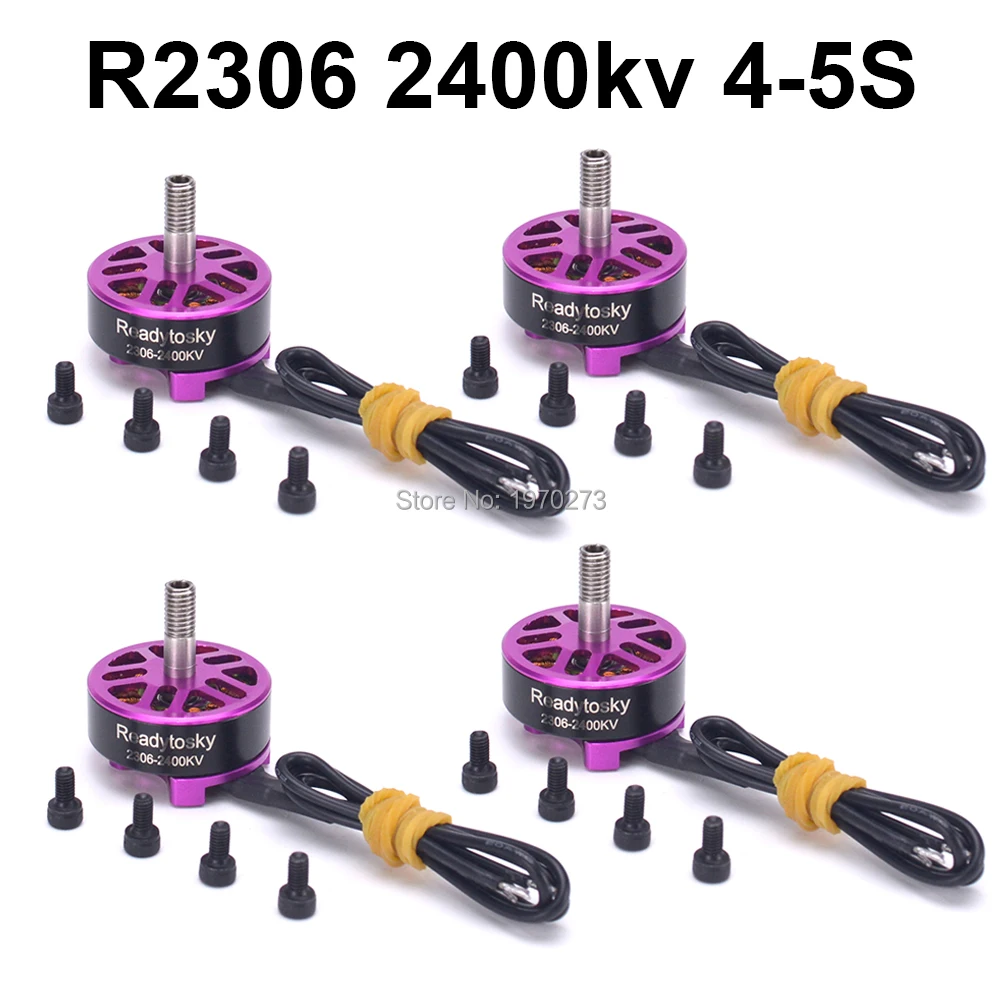 

4pcs/lot R2306 2306 2400KV Brushless Motor CW CCW support 4-5s For FPV Drone QAV250 Rooster 230 225mm Quadcopter