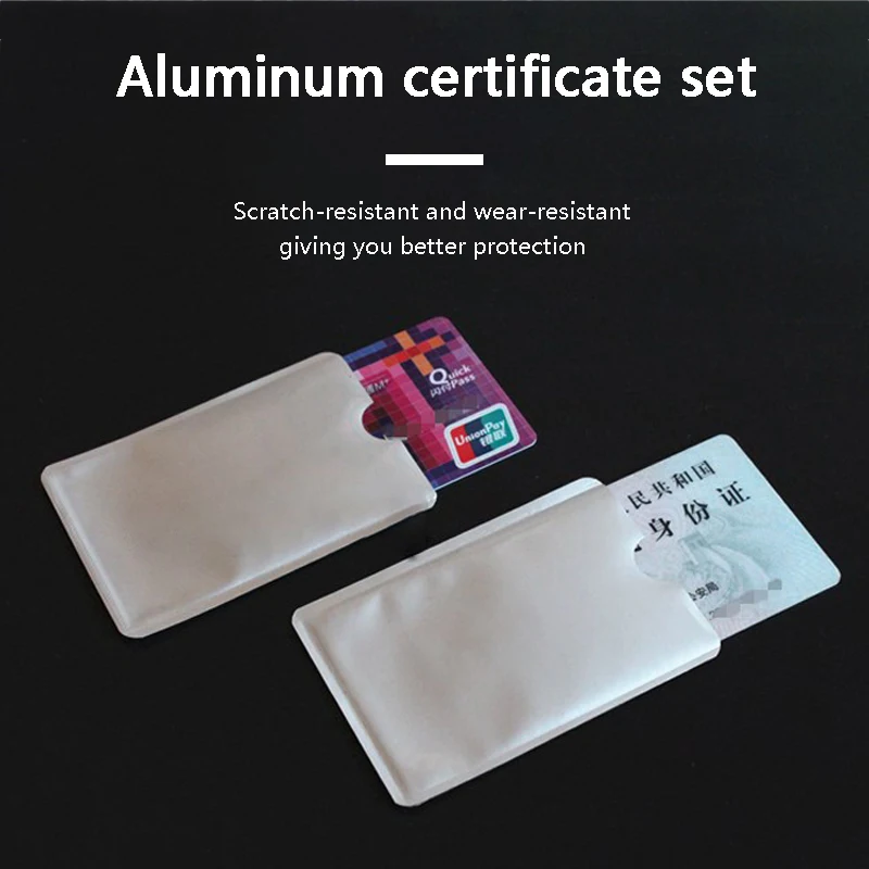 

10pcs Card cover Wallet Blocking Reader Lock Bank Card Holder ID Bank Card Case Protection Metal Credit Card Holder Aluminium