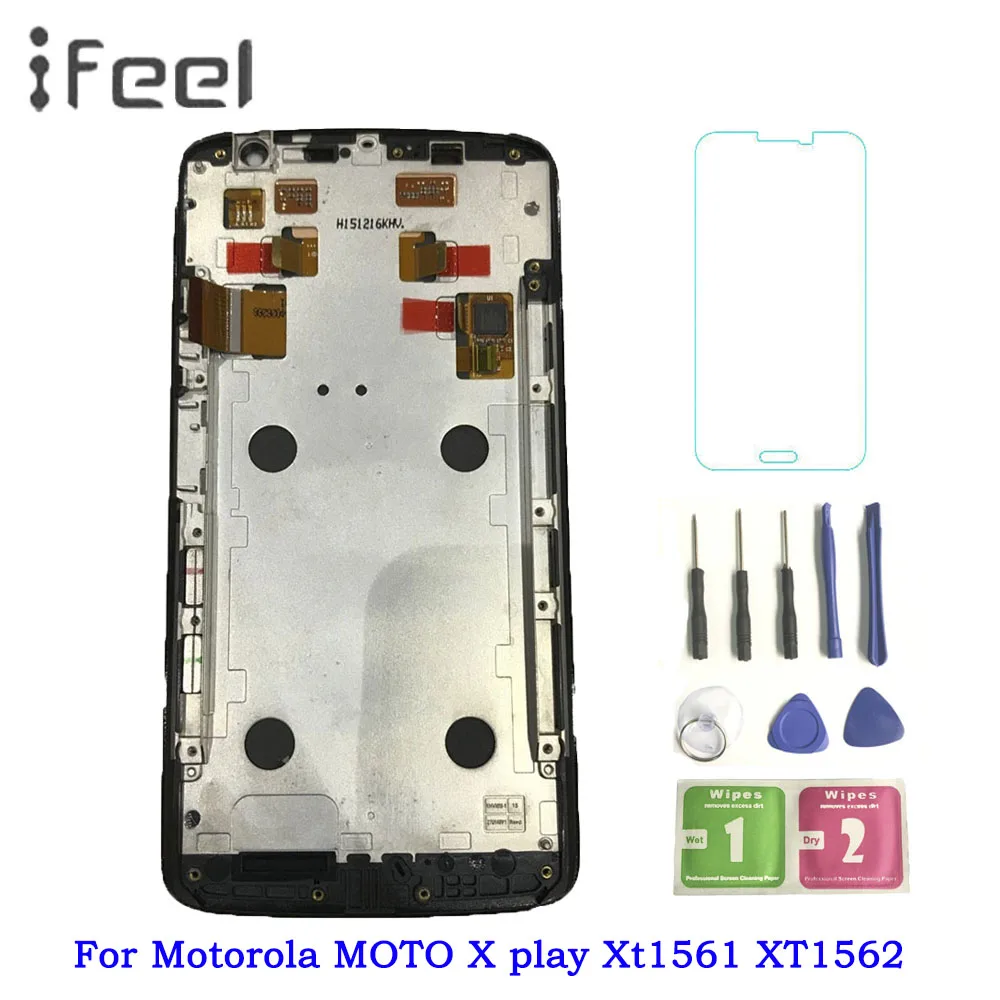 

For Motorola MOTO X play x3 xt1561 XT1562 XT1563 LCD Display With Touch Screen Digitizer Assembly with frame free shipping