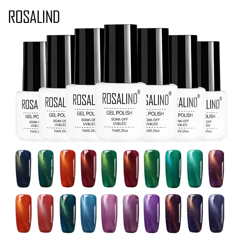 

ROSALIND Nail Gel Lak Cat Eye 3D effect 7ML Gel Nail Polish Magic Mirror Nail Art Semi Permanent Manicure Gel Lacquer Top Coat