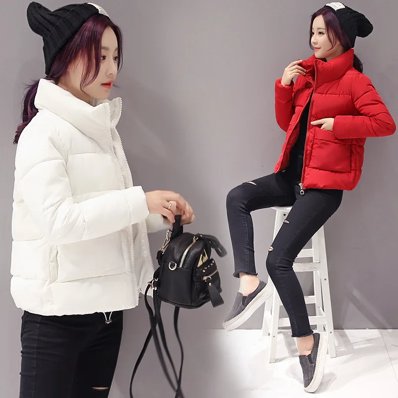 

Winter Korean Student Small Jacket Short A Stand Lead Cotton-padded Clothes Suit-dress Fashion Joker Bread Serve Loose Coat40