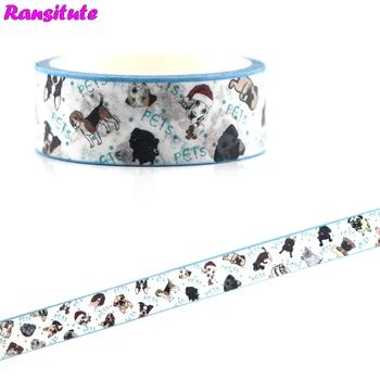 

Ransitute R475 Cartoon Dog Washi Tape Cartoon Animal Color Decoration Detachable Sticker DIY Masking Tape