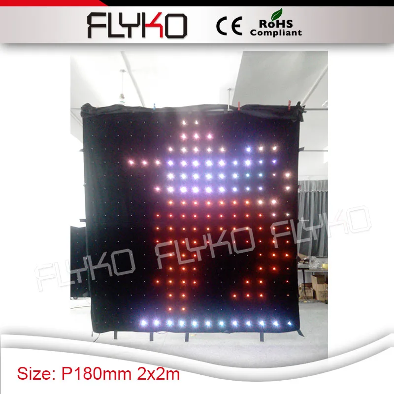 

KTV disco stage display P18 2X2M customized size free shipping display animations led video curtain