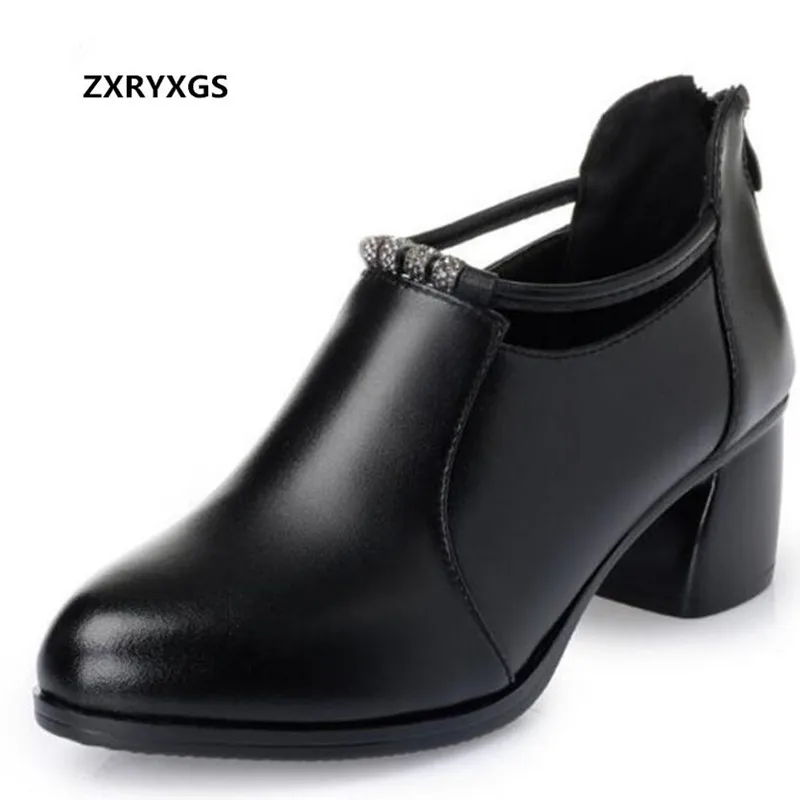 

Hot Selling women high heel shoes 2019 Elegant comfort Genuine Leather shoes Woman shoes High Heels Rhinestone Fashion Shoes
