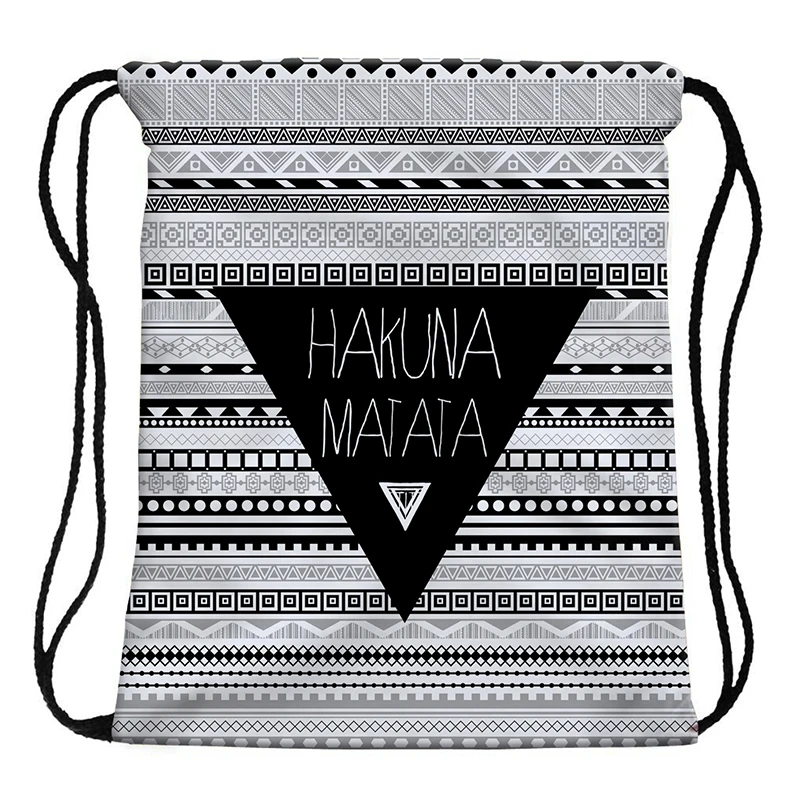 GABWE Hakuna Aztec винтажные 3D стринги с принтом сумка на шнурке сумка для женщин рюкзак сумка для подарков с завязками