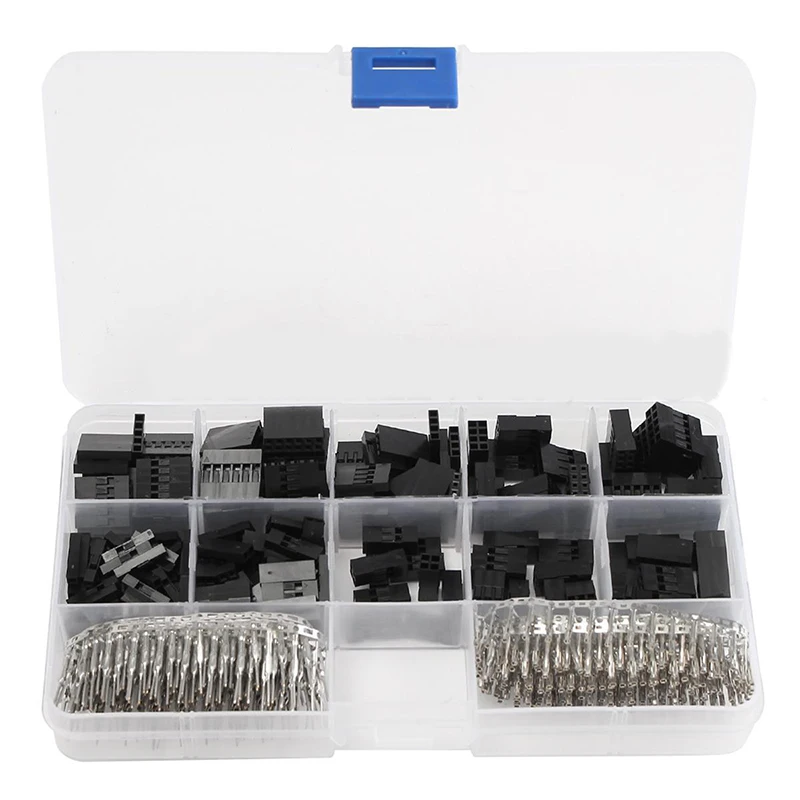 610pcs/set 2.54mm Dupont Jumper Housing Connector Header Male Female Crimp Pins Kit With Box