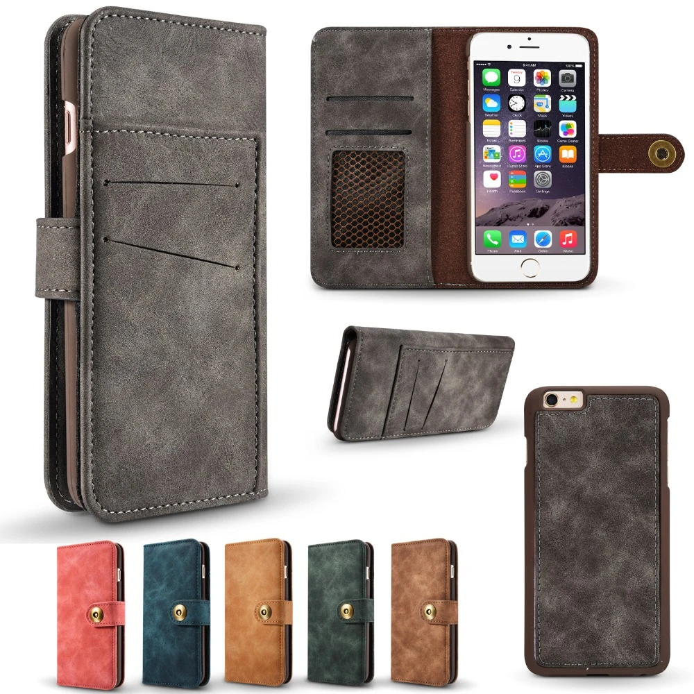 Felidio Leather Wallet Case For Iphone 7 8 Plus Iphone 6 6s Plus Card Pockets Zipper Magnet Folio Case Cover Detachable 2 In 1 Leather Wallet Case Case For Iphonewallet Case Aliexpress