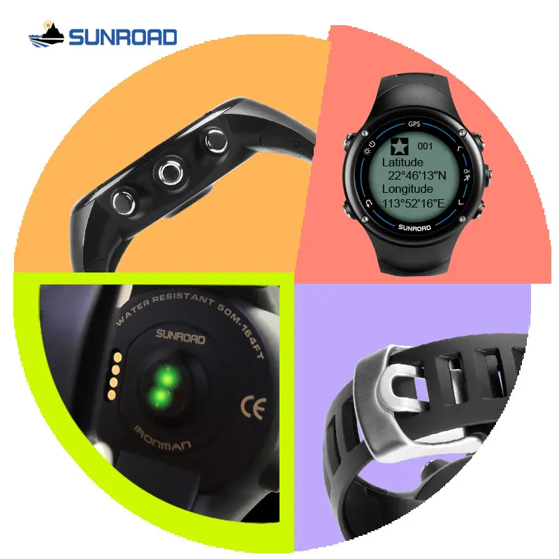 Reloj inteligente Sunroad GPS correr deporte ciclismo natación jogging ritmo cardíaco maratón triatlón entrenamiento brújula reloj impermeable - 5