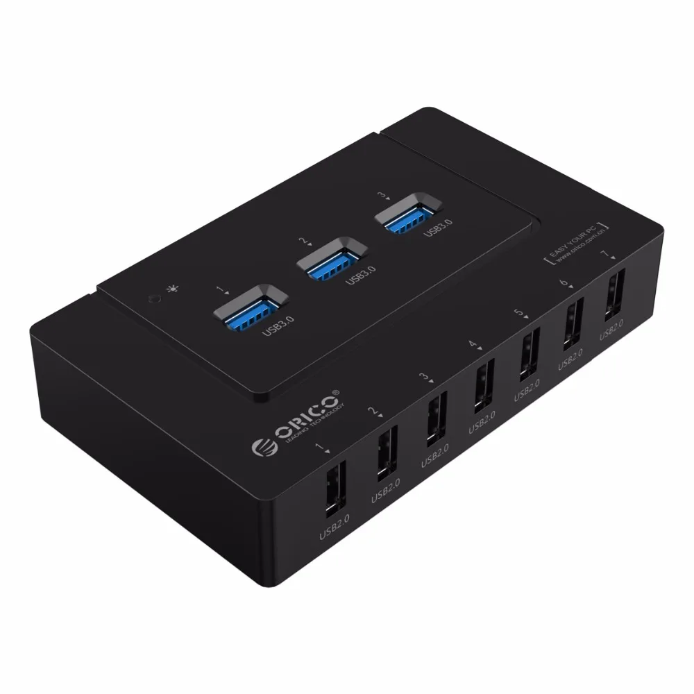 ORICO 10 портов USB2.0/USB3.0 концентратор 5 Гбит/с суперскоростная передача для Windows Mac OS и Linux