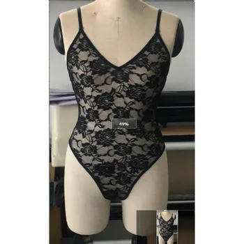 

2018 Deep V Lace Bodysuit Sexy Mesh Bodysuit Sleeveless Fitness Summer Jumpsuit Backless Slip Leotard Bodies