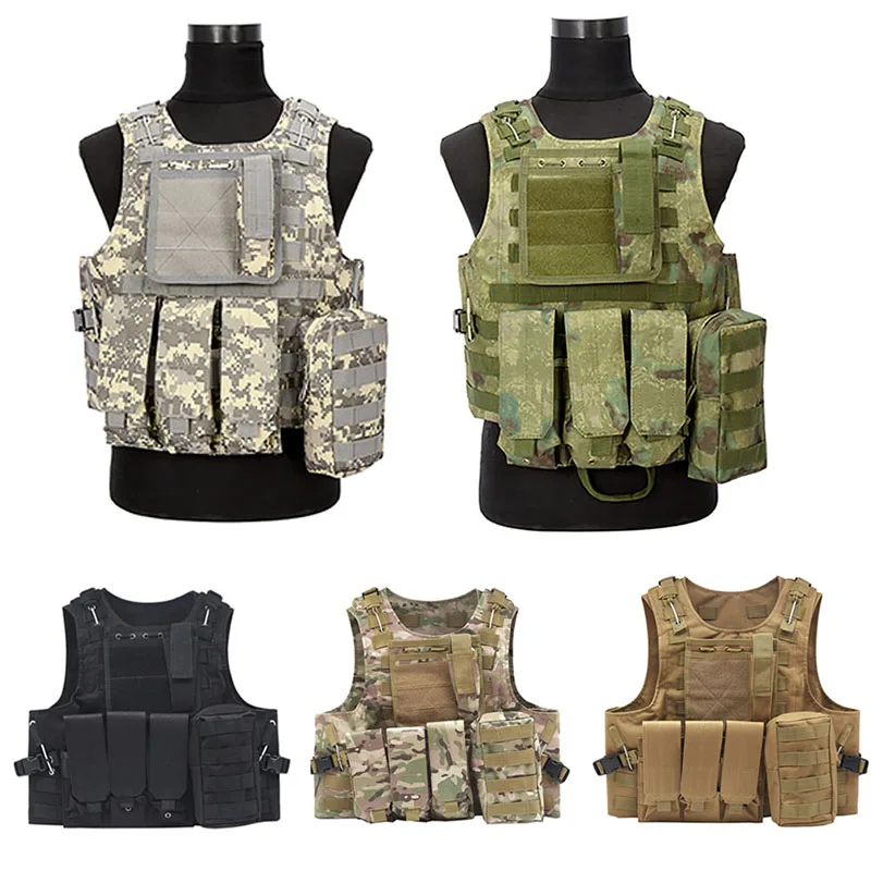 Камуфляж для охоты военный тактический жилет Wargame Body Molle Armor охотничий жилет CS Уличное оборудование с 5 цветами