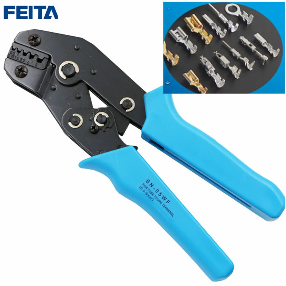 baratas FEITA de 26 16 AWG 2.8 3.96 4.8 5.08 6.3mm Cabos Alicate crimpador para não material isolado terminal Crimper