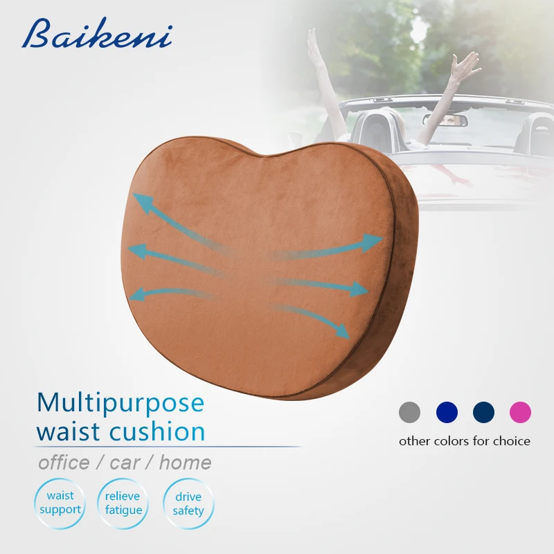 

Bamboo Charcoal Heart Shape Car Back Waist Pillow Office School Chair Cushion Memory Foam Lumbar Supporting Home Sofa Almofada