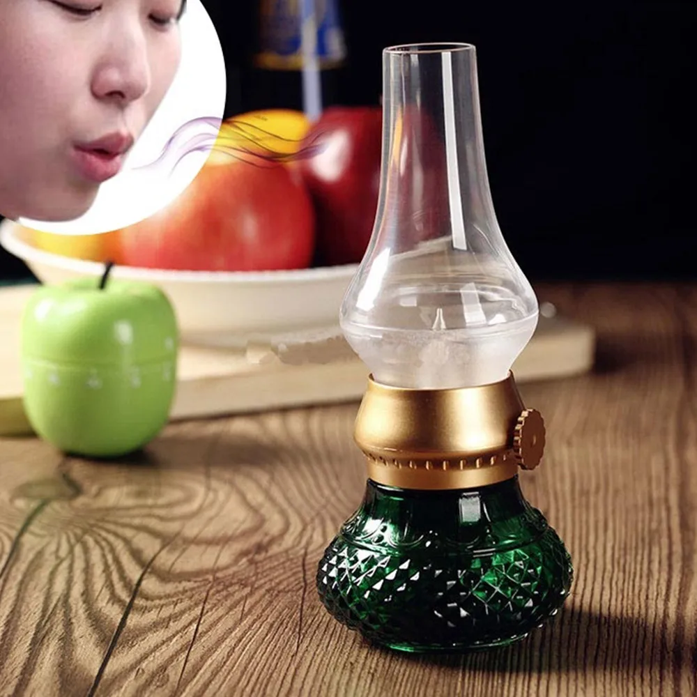 LED Candle Bedside Desk Night Light Rechargeable Kerosene Lamp Vintage