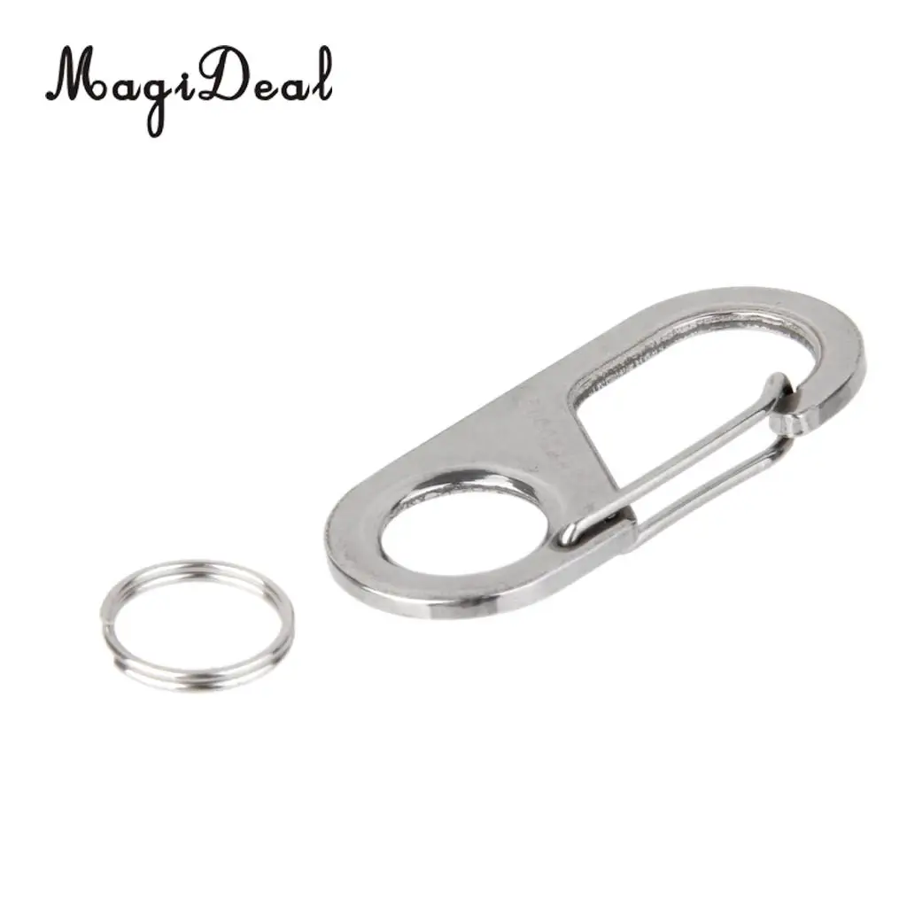 MagiDeal Lightweight Stainless Steel Figure 8 Shape Carabiner& Keyring for Outdoor Camping Fishing Traveling Supplies Silver