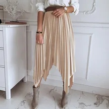 Женская юбка, сексуальная, сморщенная, чистый цвет, половина длины, юбка, женская мода, летняя, повседневная, плиссированная, юбки, spodnica, плисована, 15