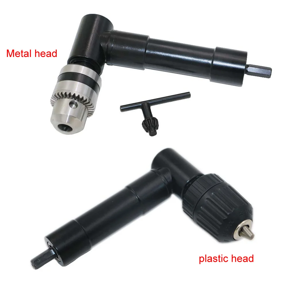 

Aluminium 90 Degree Right Angle Drill Attachment Bit 3/8'' Chuck Key Adaptor Adapter For Wood Electric Power Tool