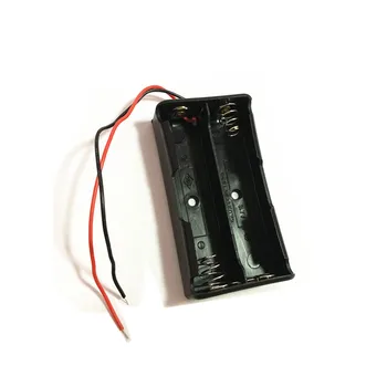 

Black Plastic 2x18650 Battery Storage Box Case 2 Slot Way DIY Batteries Clip Holder Container With Wire Lead Pin Series Connect