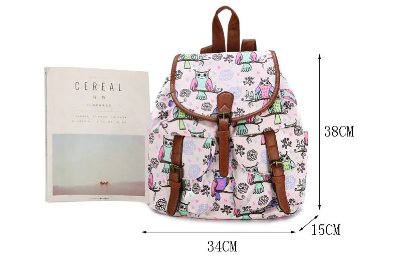 Rdywbu винтажный холщовый рюкзак с принтом, женская национальная Этническая дорожная сумка, большая школьная сумка с совой для девочек, женский рюкзак Mochila B612